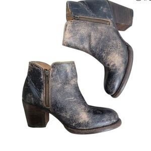 Bed Stu Distressed Brown Leather Ankle Booties, 9.5